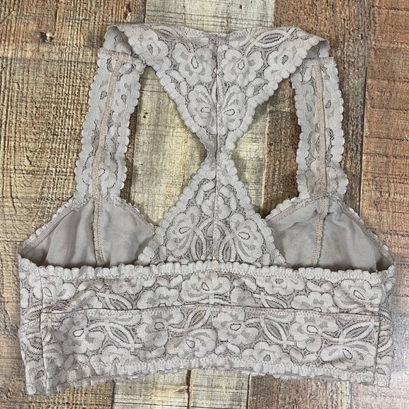 Free People Intimately Small Lace Nude Bralette Racerback T Back Boho - Picture 2 of 6